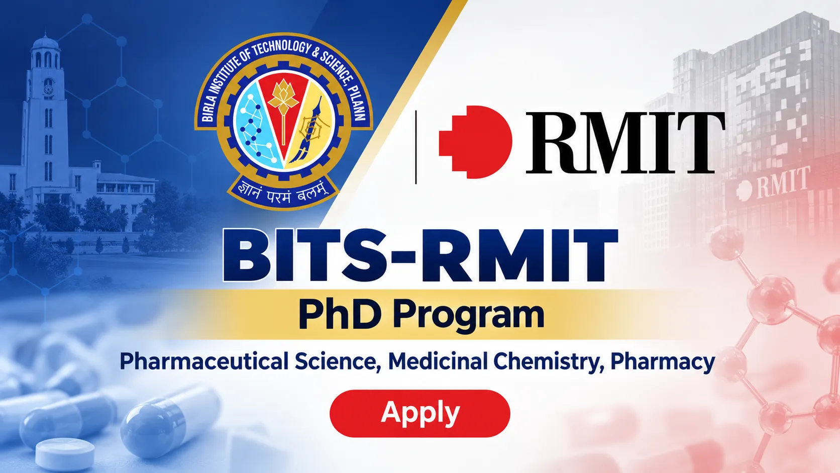 BITS-RMIT PhD Program - Pharmaceutical Science, Medicinal Chemistry, Pharmacy Apply