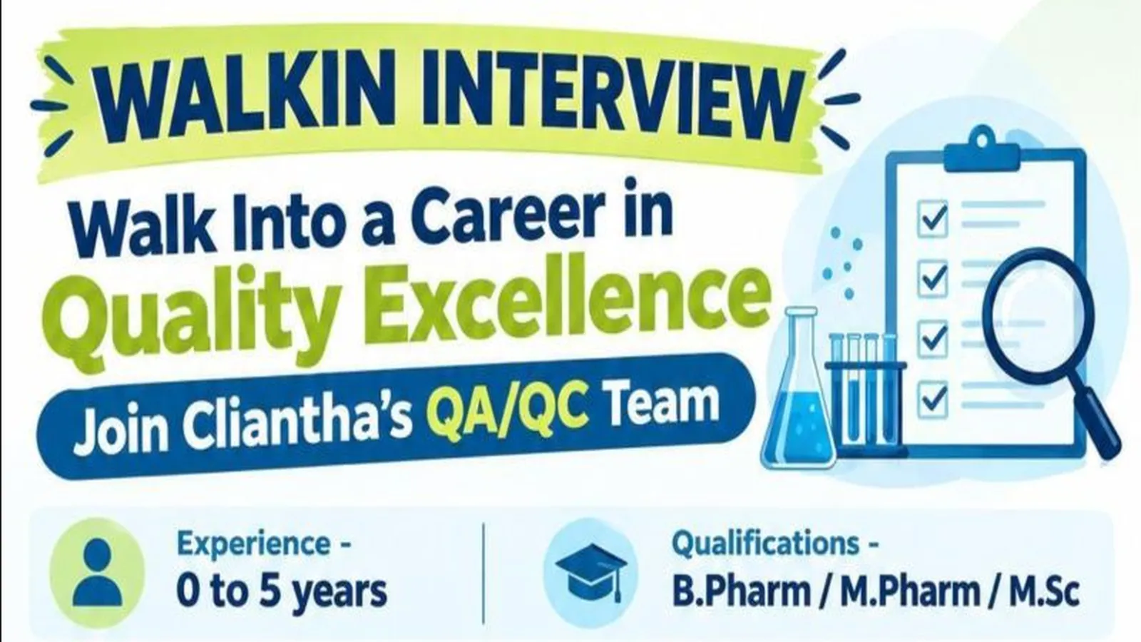 Career in Quality Excellence at Cliantha Research