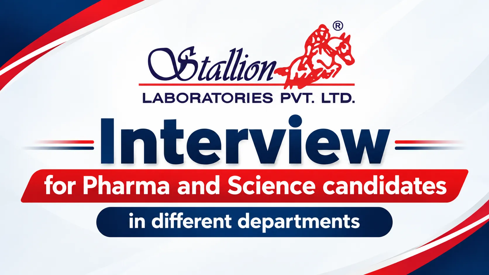 Interview for Pharma and Science candidates in different departments at Stallion Laboratories