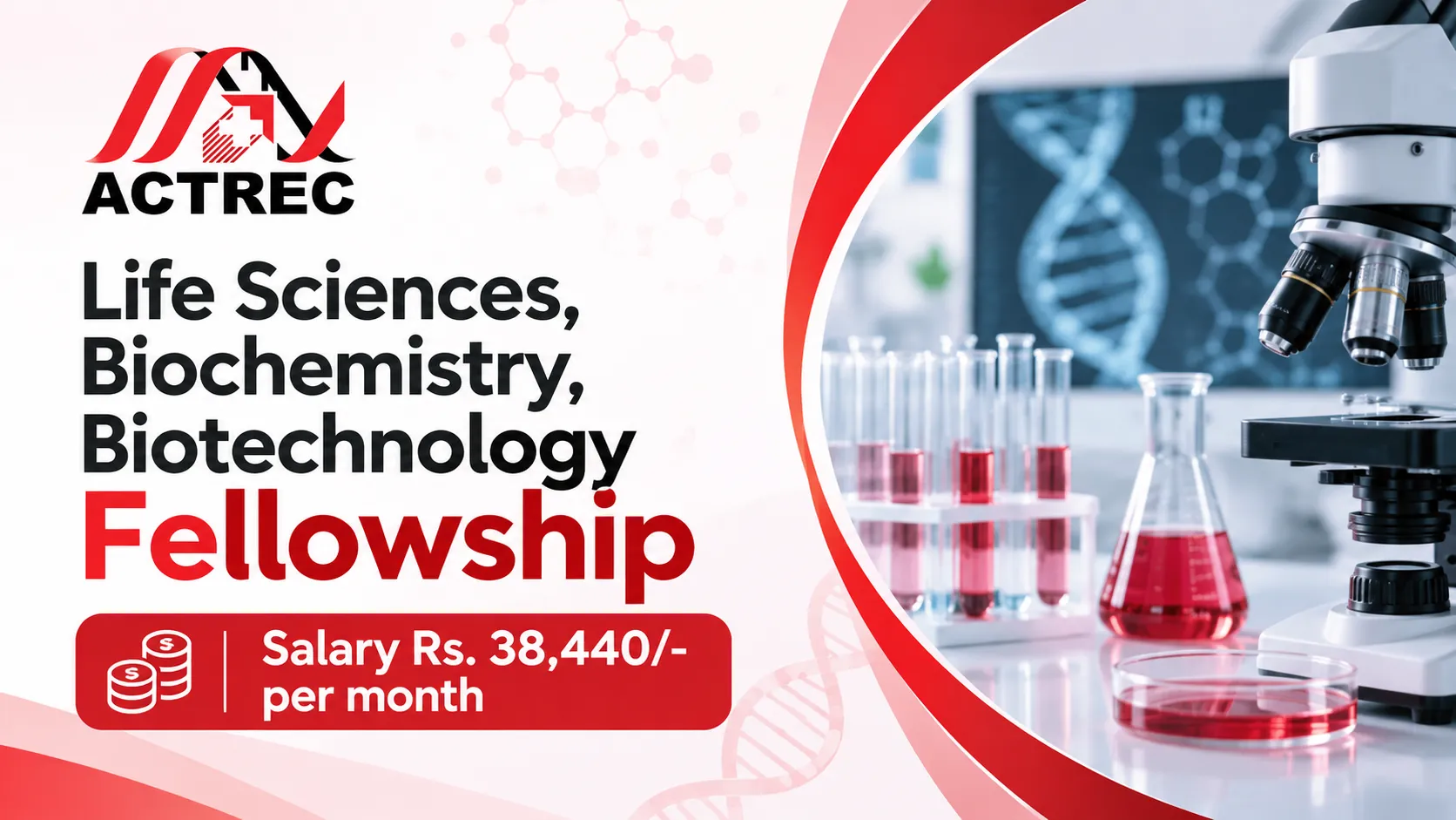 Life Sciences, Biochemistry, Biotechnology Fellowship at ACTREC