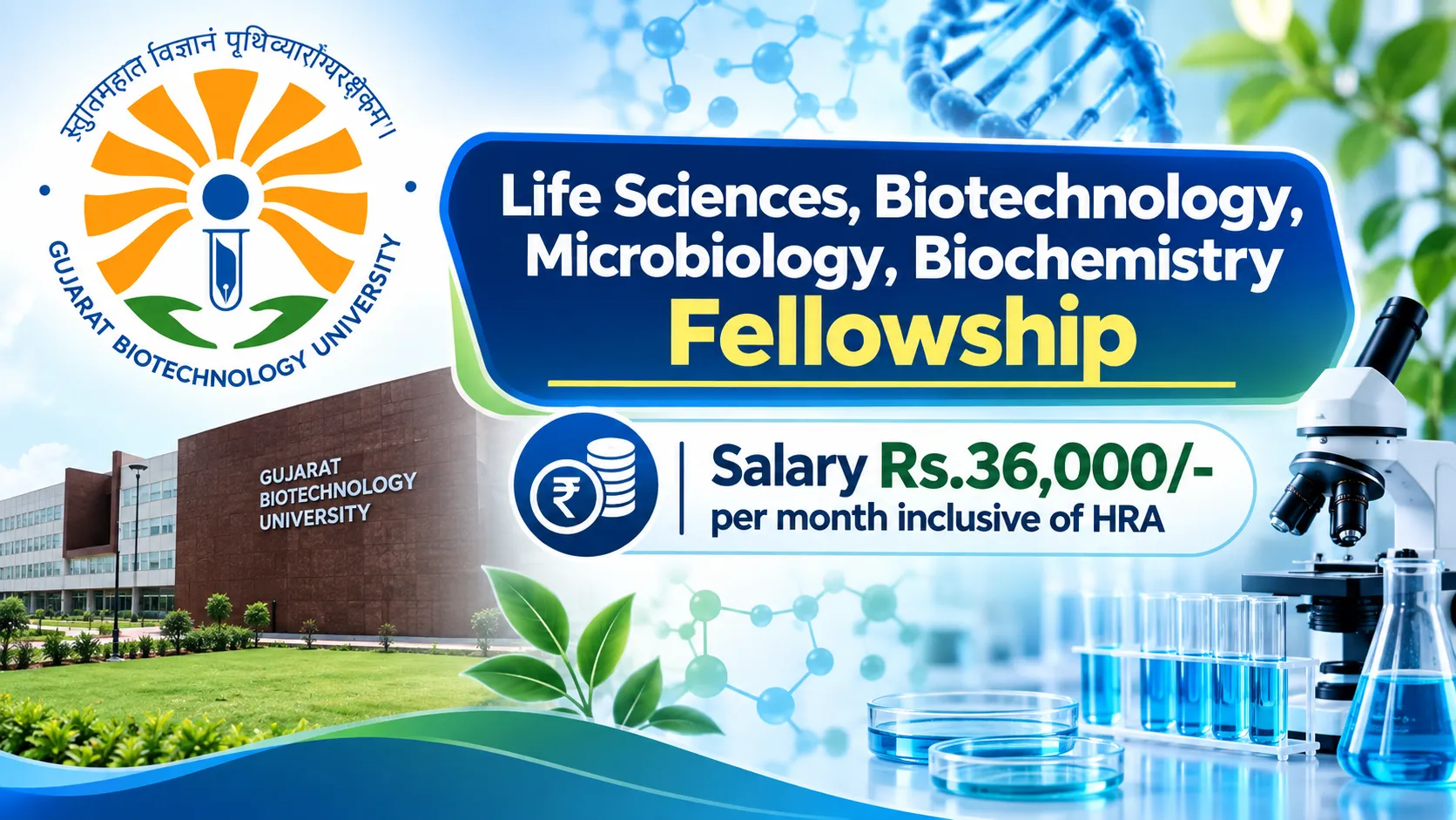 Life Sciences, Biotechnology, Microbiology, Biochemistry Fellowship at GBU