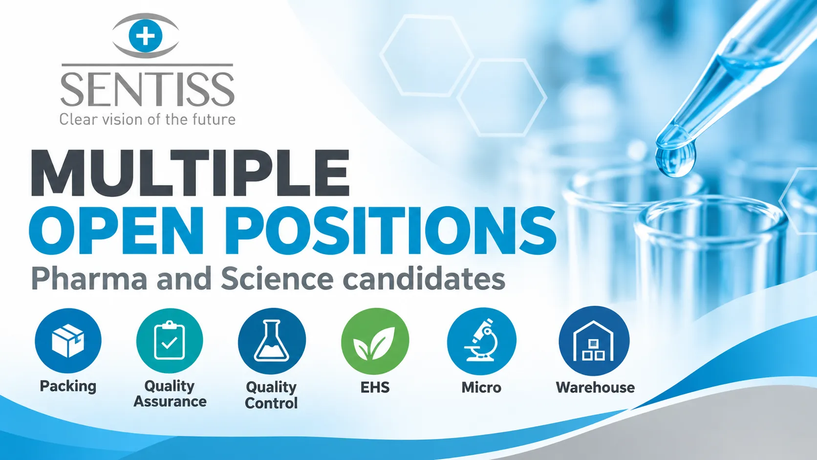 Multiple open positions Pharma and Science candidates at Sentiss Pharma
