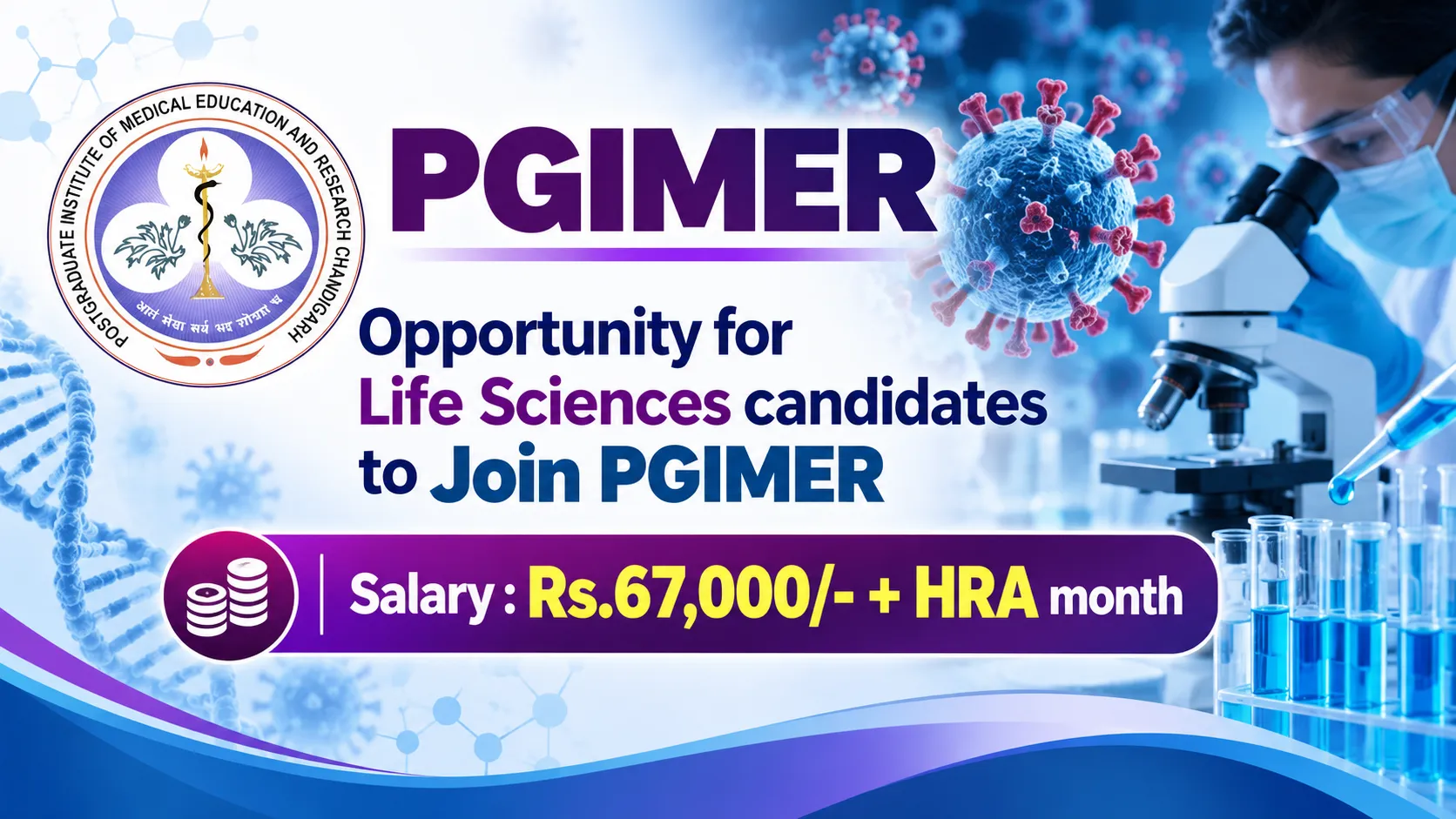 Opportunity for Life Sciences candidates to Join PGIMER