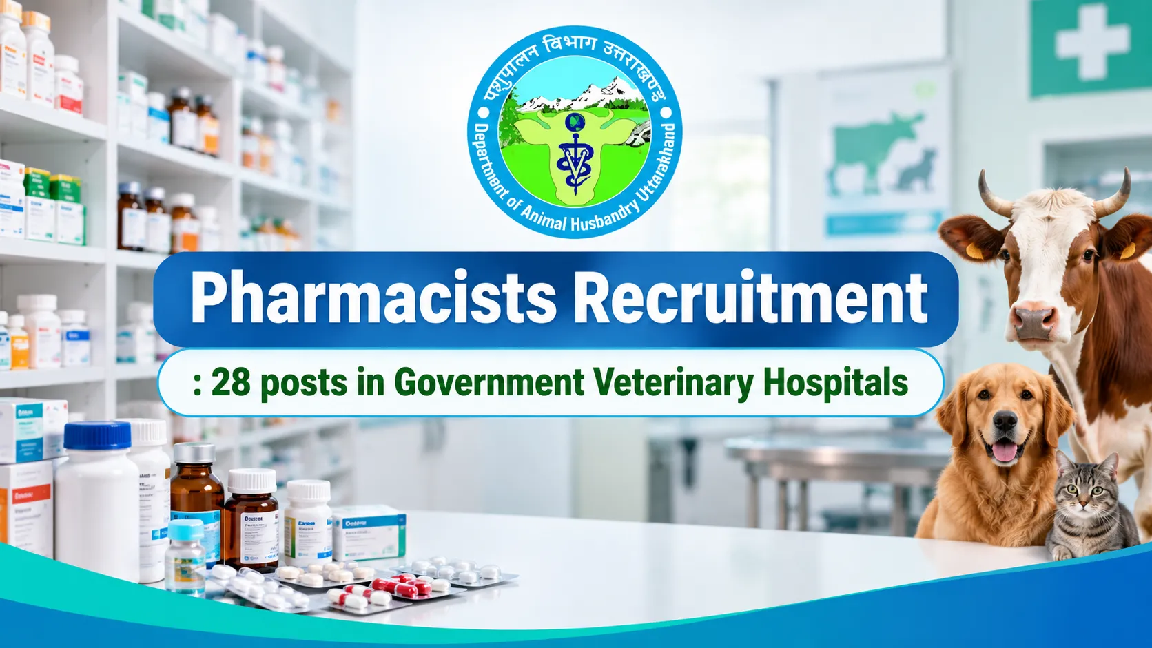 Pharmacists Recruitment : 28 posts in Government Veterinary Hospitals
