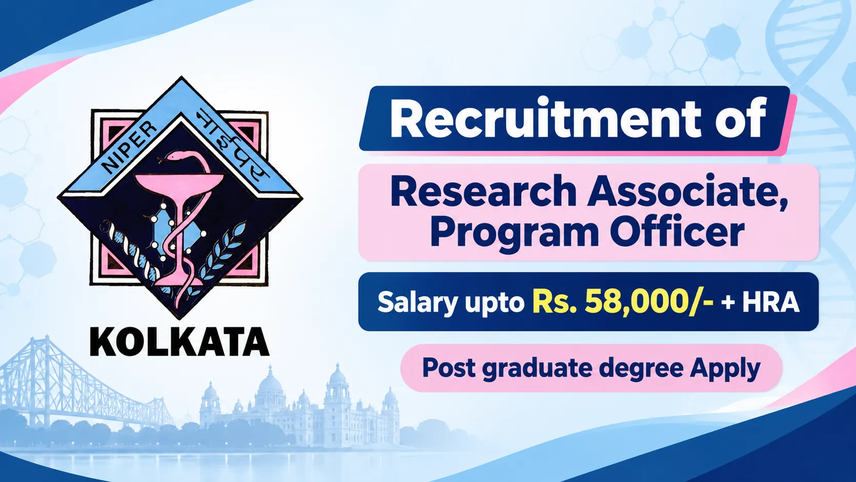 Recruitment of Research Associate, Program Officer posts at NIPER