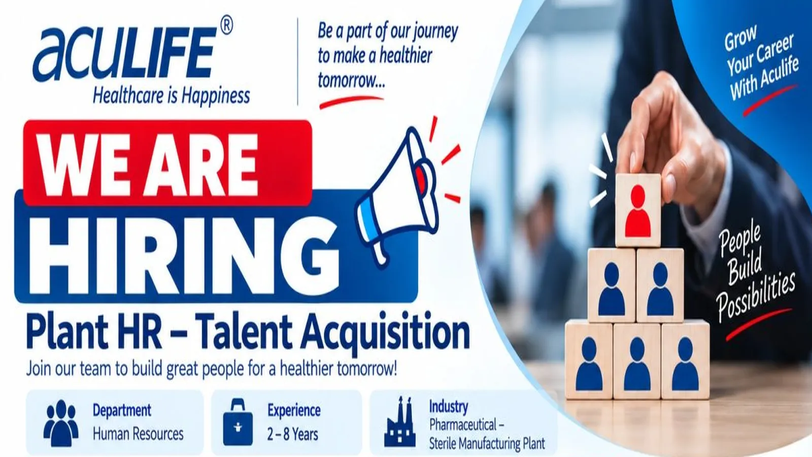 Require Plant HR – Talent Acquisition at Aculife