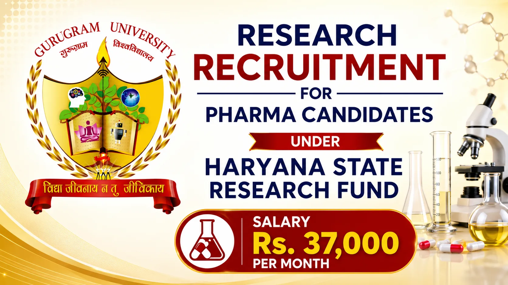 Research Recruitment for Pharma candidates under Haryana State Research Fund