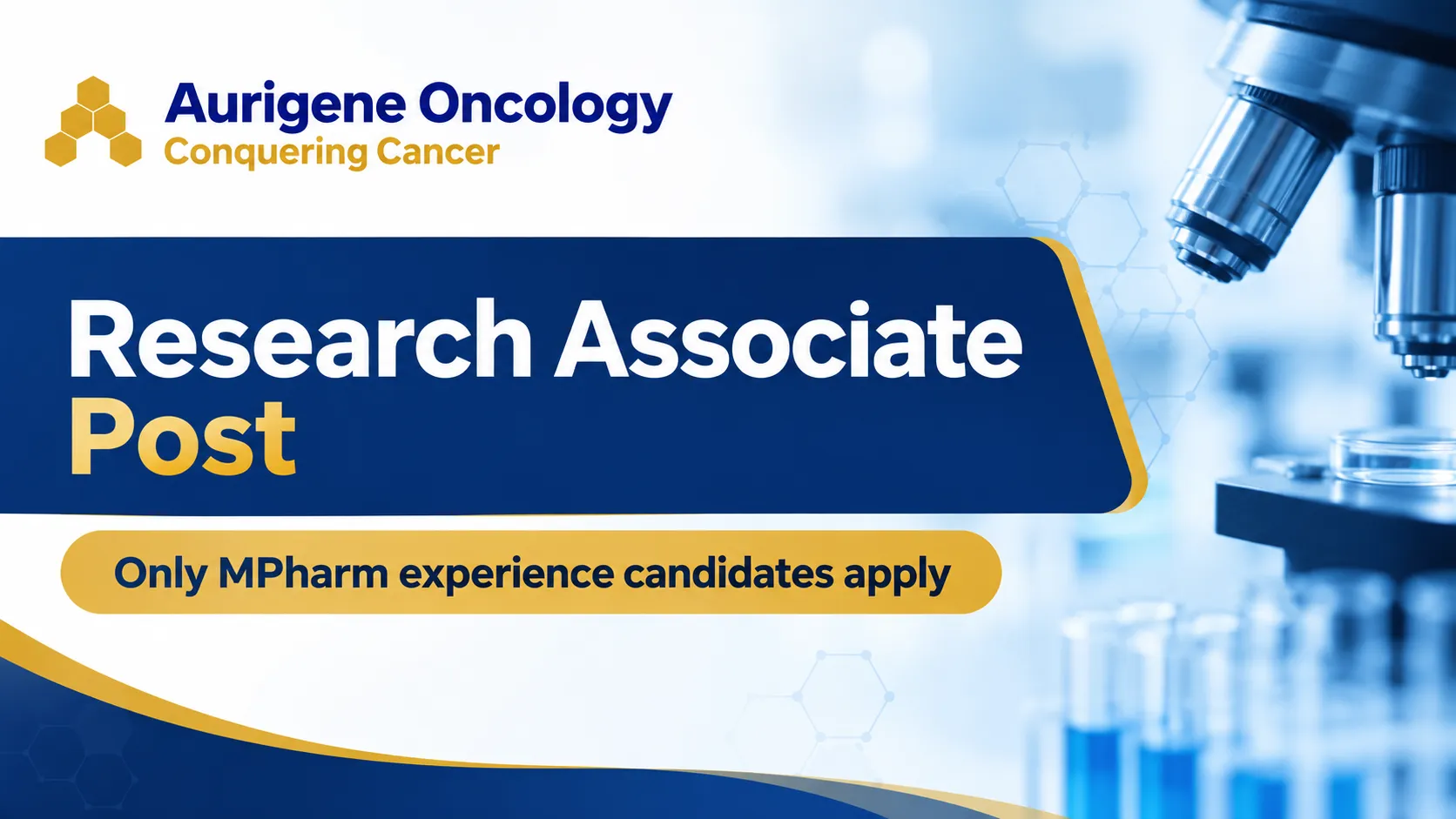 Vacancy for Research Associate at Aurigene Oncology