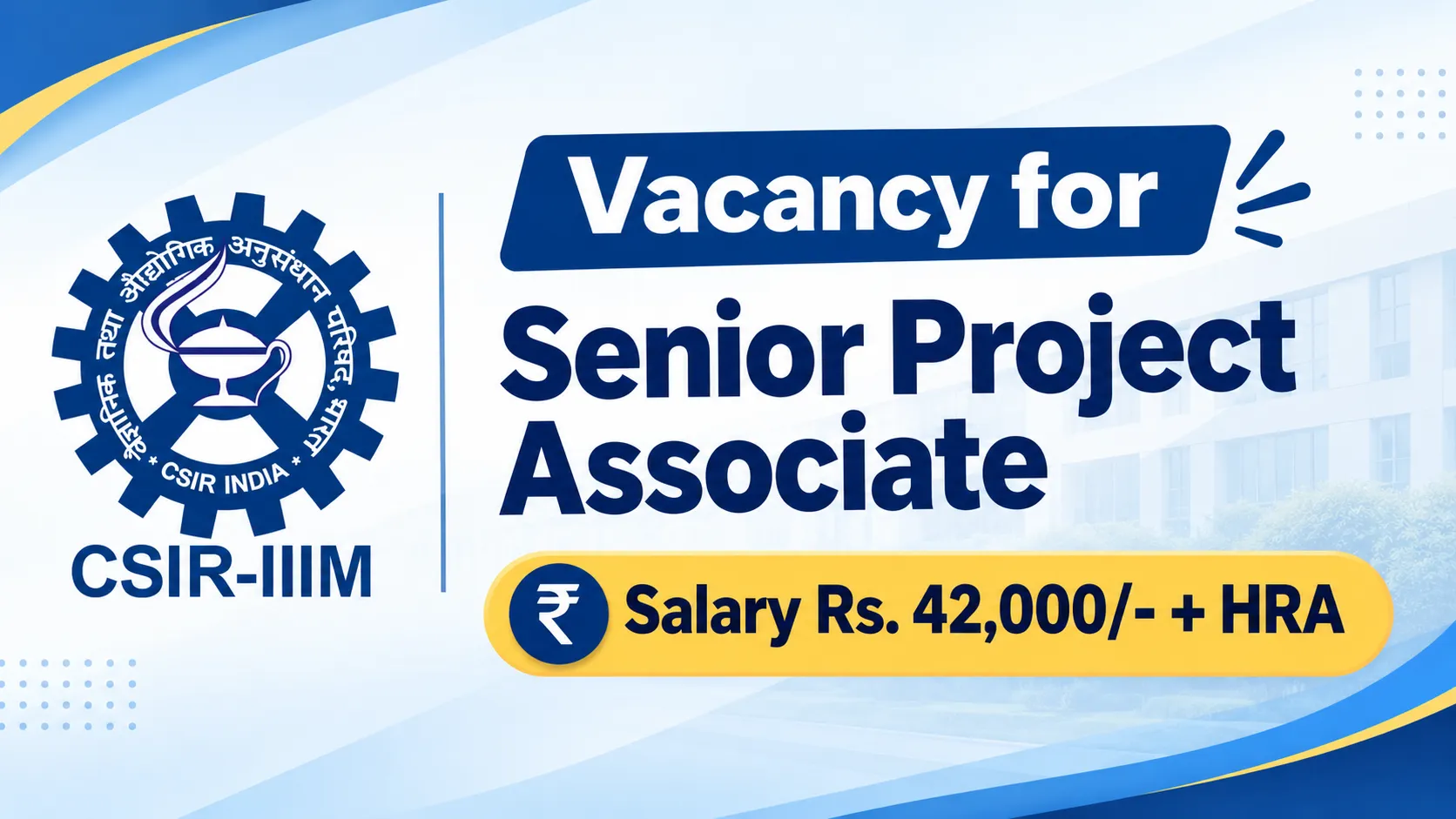 Vacancy for Senior Project Associate at IIIM