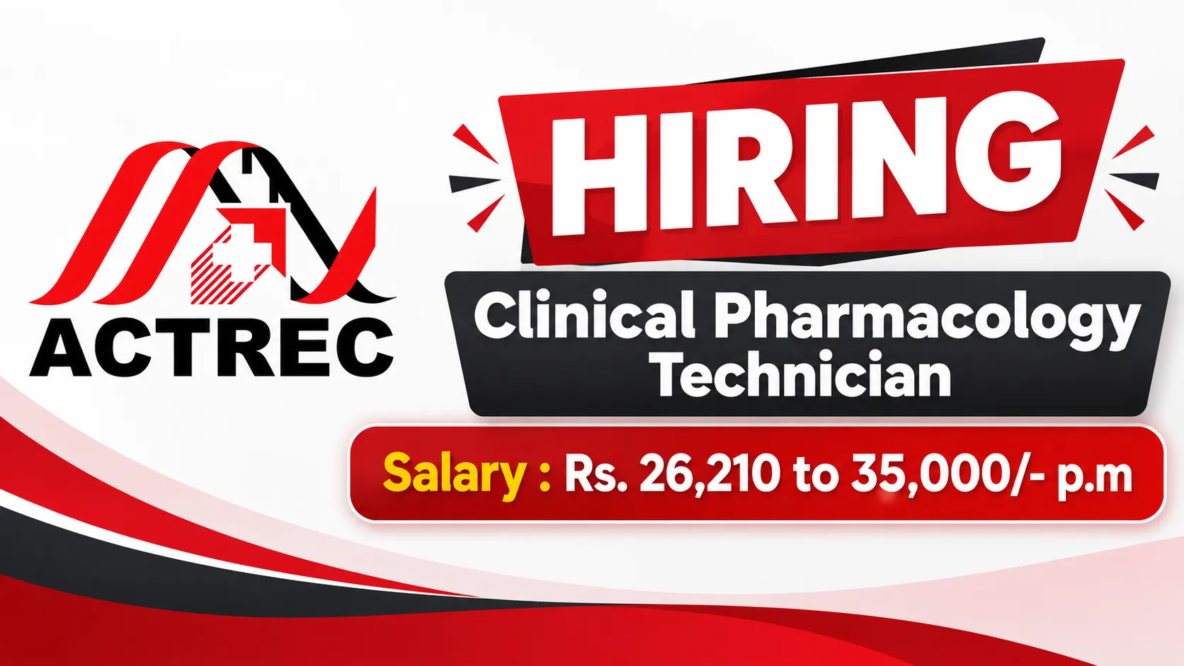 ACTREC Hiring Clinical Pharmacology Technician