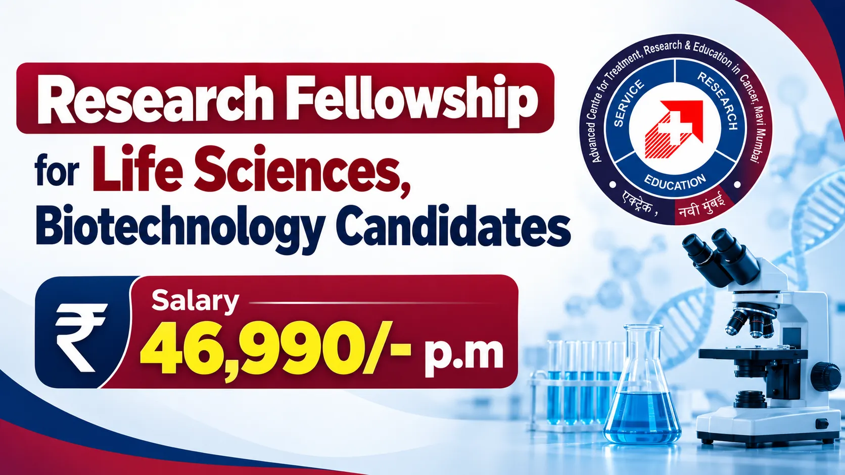 ACTREC Research Fellowship for Life Sciences, Biotechnology Candidates