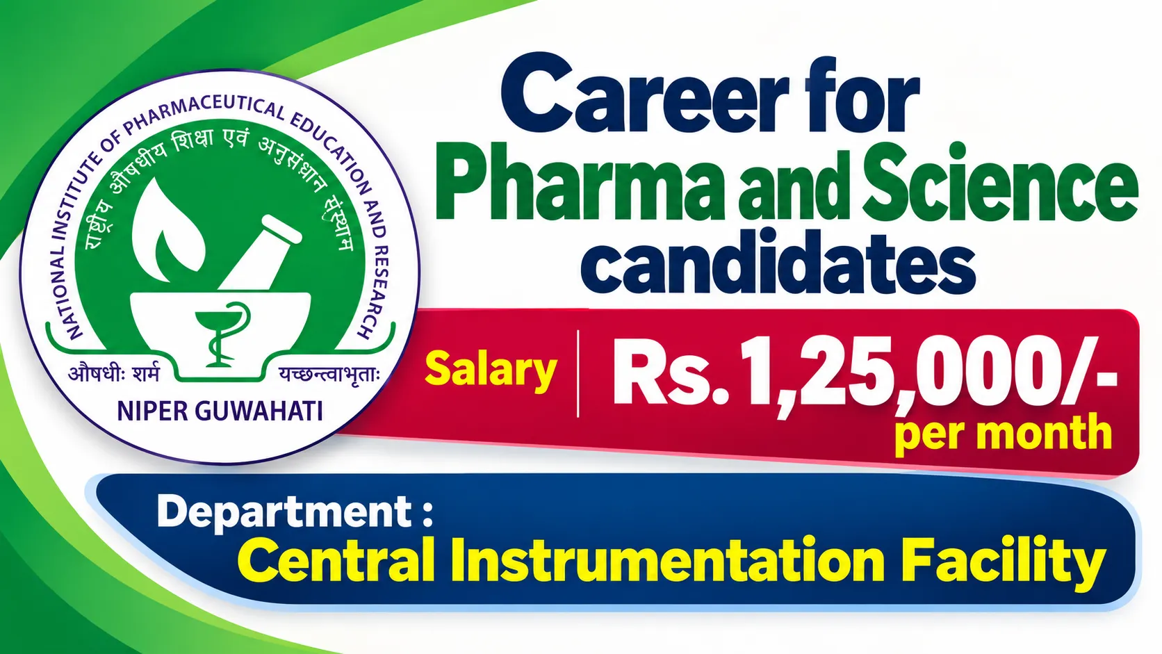 Career for Pharma and Science candidates as Research Manager at NIPER