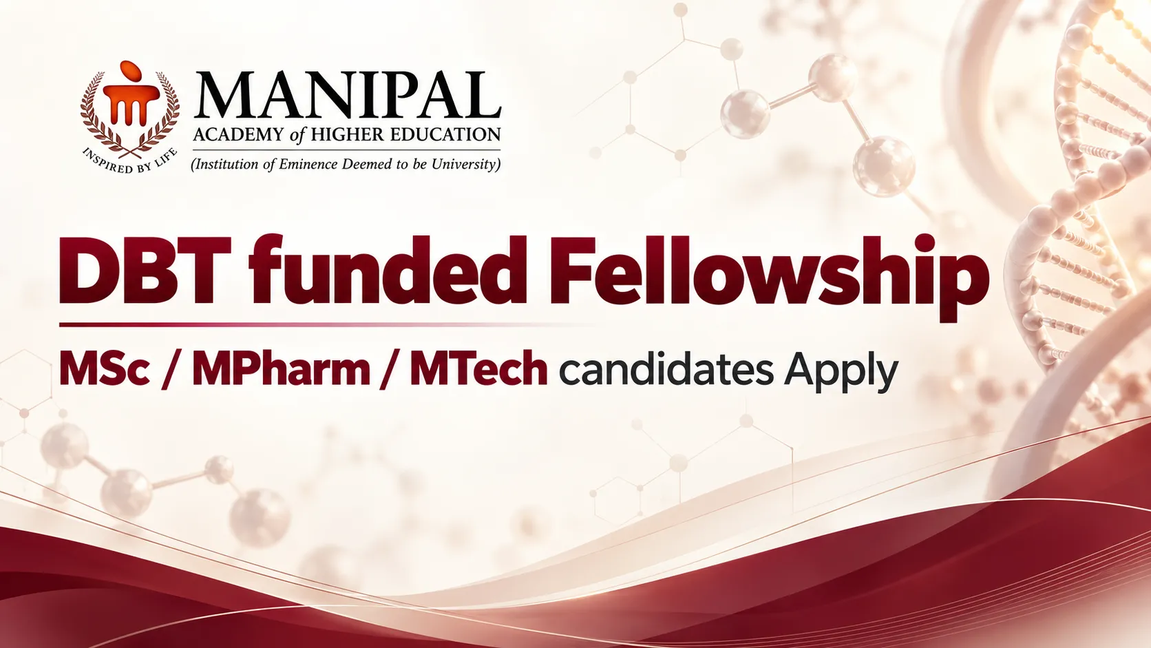 DBT funded Fellowship at Manipal Academy of Higher Education
