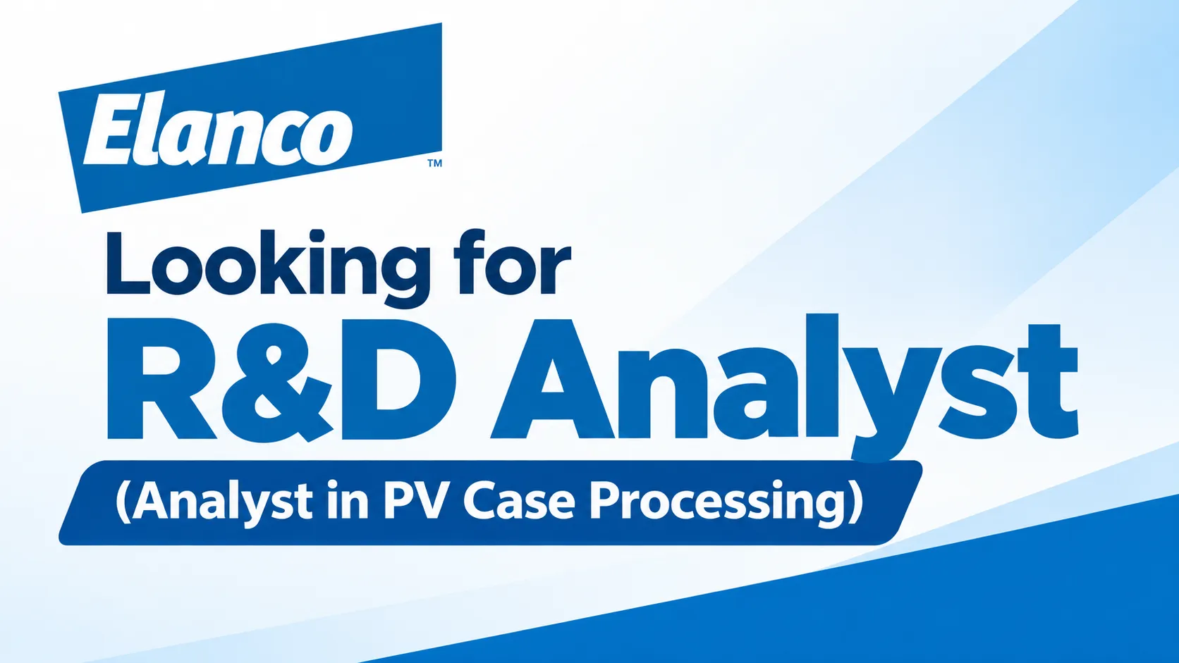 Elanco Animal Health looking for R&D Analyst