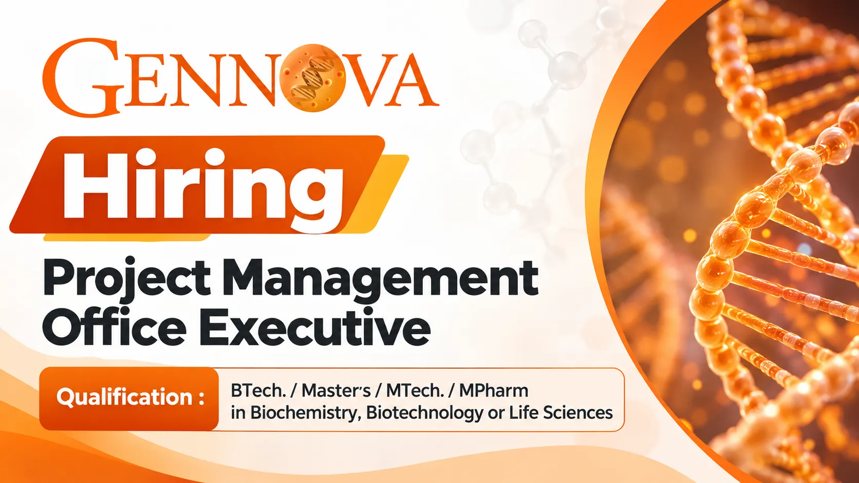 Gennova Biopharma Hiring Project Management Office Executive