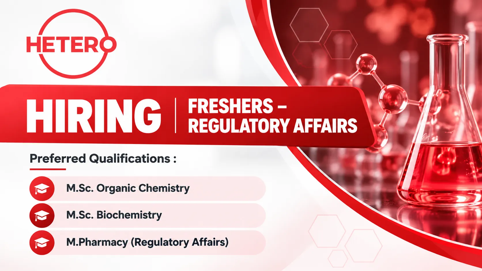 HETERO IS HIRING | FRESHERS – REGULATORY AFFAIRS