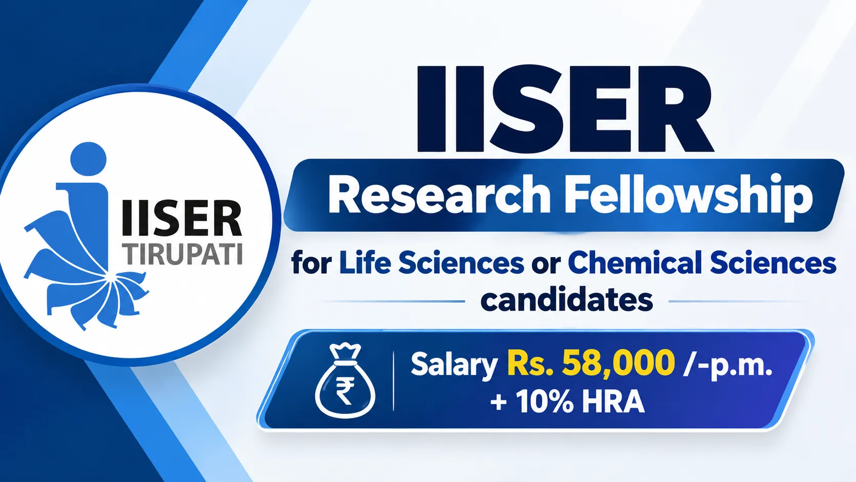 IISER Research Fellowship for Life Sciences or Chemical Sciences candidates