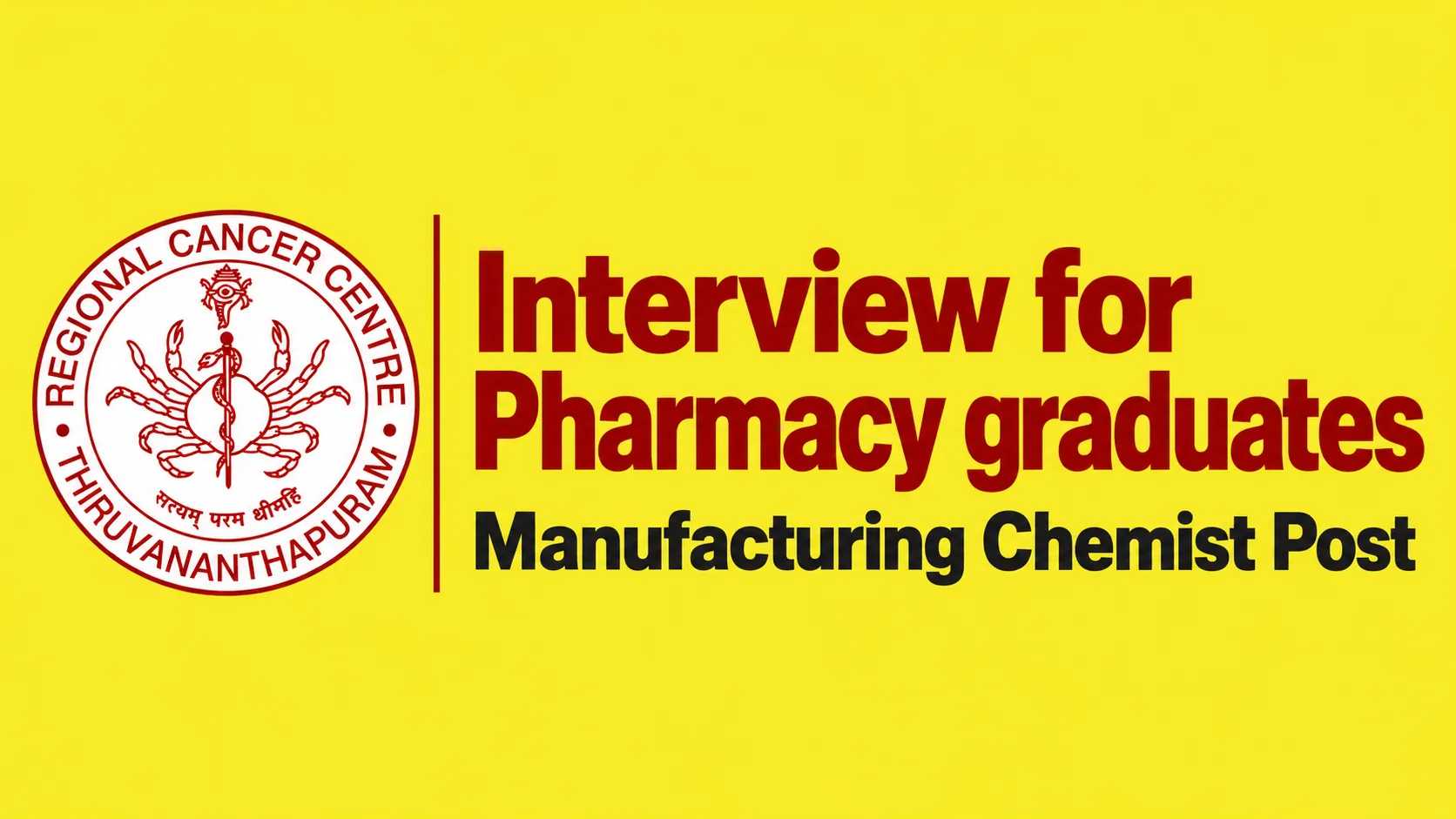Interview for Pharmacy graduates in Regional Cancer Centre