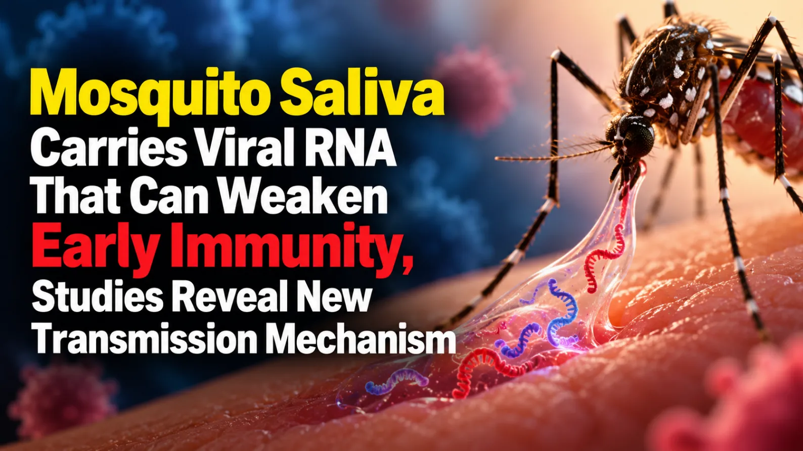 Mosquito Saliva Carries Viral RNA That Can Weaken Early Immunity, Studies Reveal New Transmission Mechanism