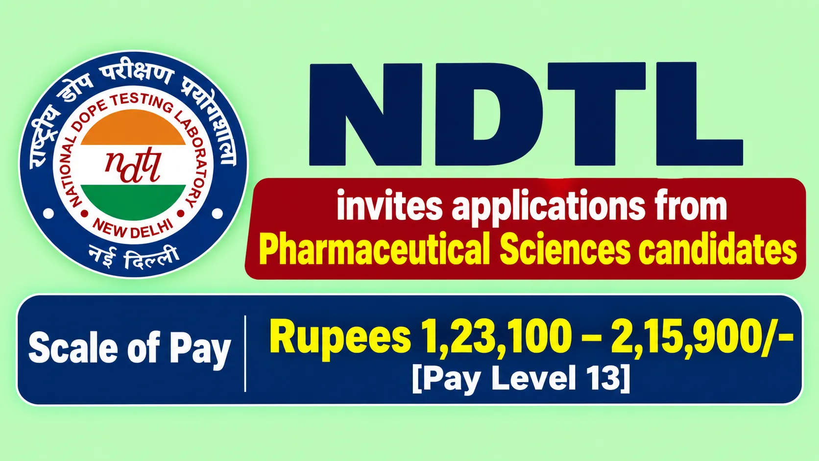 National Dope Testing Laboratory invites applications from Pharmaceutical Sciences candidates