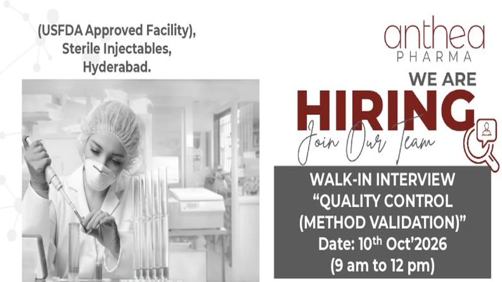 Openings in Quality Control at Anthea Pharma
