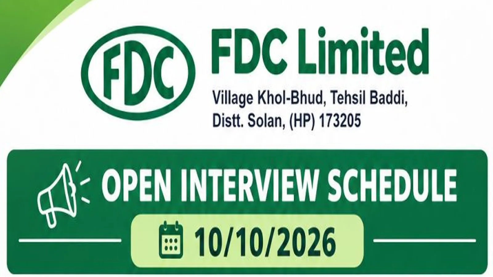 QA, QC, Production Jobs at FDC Limited