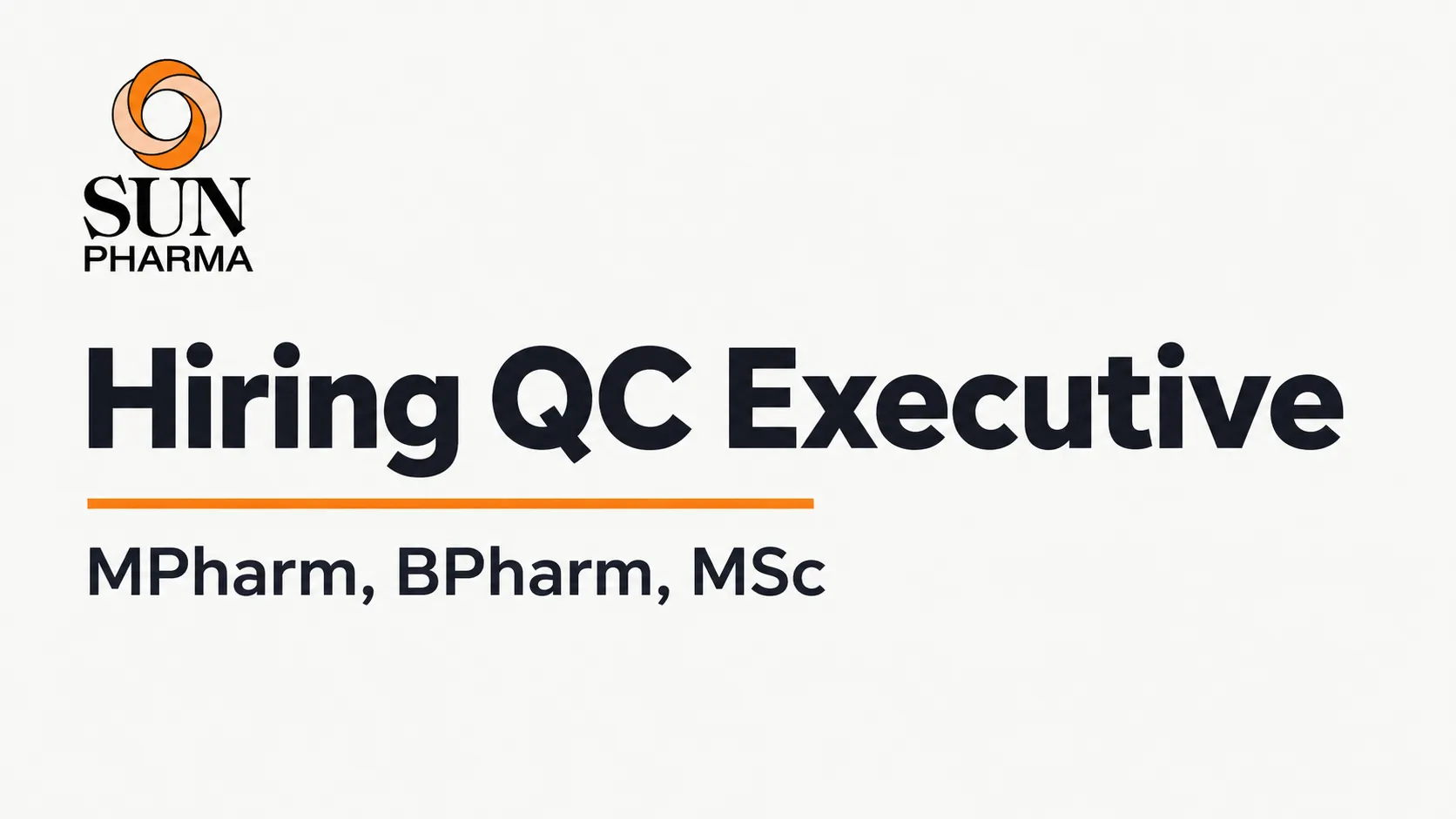 Sun Pharma Hiring QC Executive