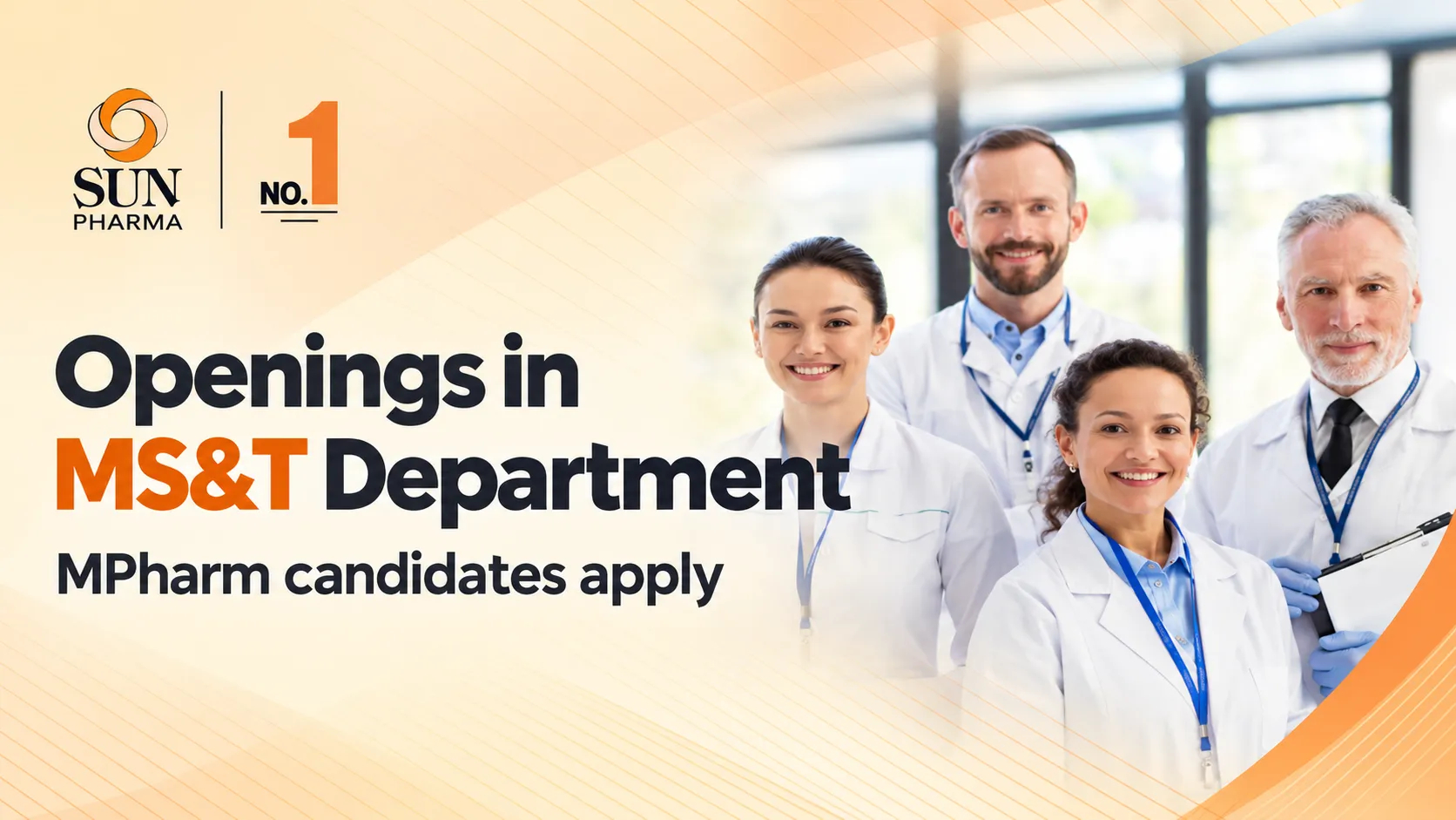 Sun Pharma Openings in MS&T Department